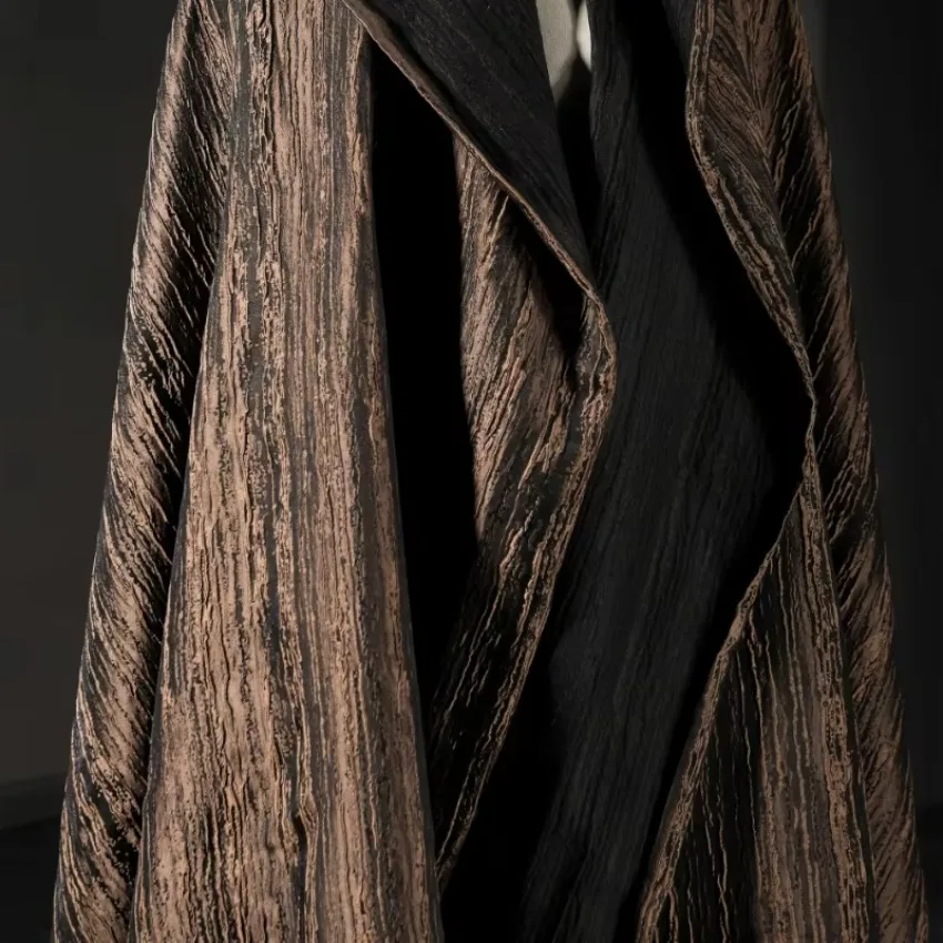 

Brown Tree Jacquard Fabric 3D Textured Material for Creative Jacket Coat Trench Dress Handmade DIY Clothing Designer Fabric