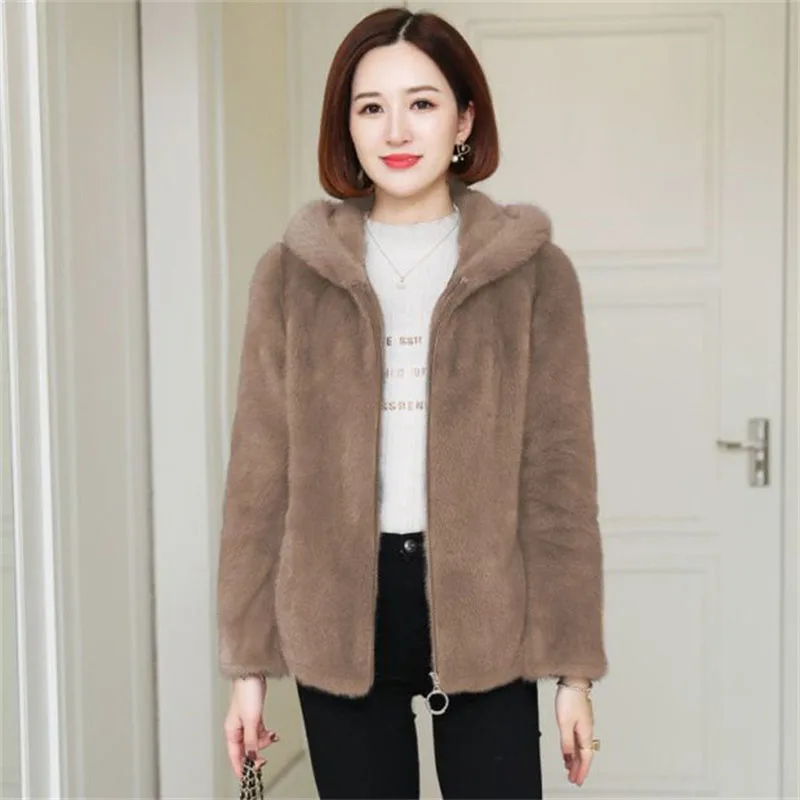 Autumn Clothes For Office Ladies Thickened Women's Sweatshirt Hooded Solid Color Zip-up Warm Winter Clothing Women's Zip Jacket