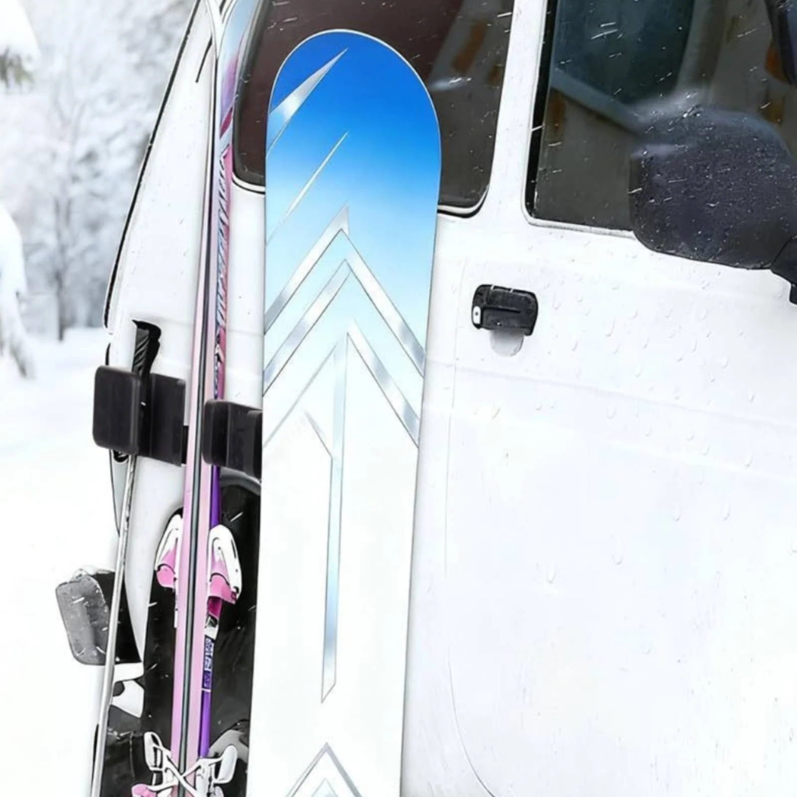 Magnetized Ski and Snowboard Car Holder Scratch-Complimentary PLA Magnetized Ski Car Mount Sports Equipment Rack Portable Sleek