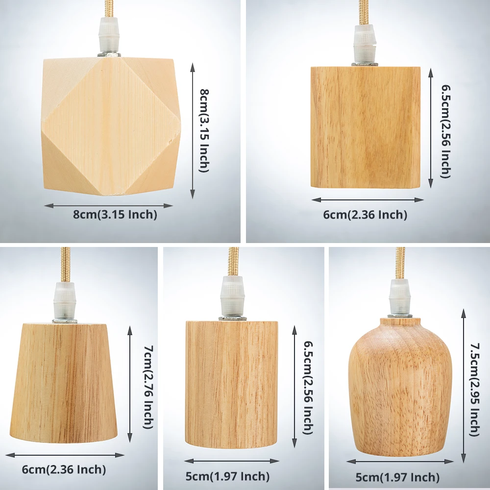 Pendant Lights Personality Loft Lights 1PCS Wooden Pendant Lights Wood Pendant Lamp for Bedroom Homelamp for Kitchen Cafe Bar De