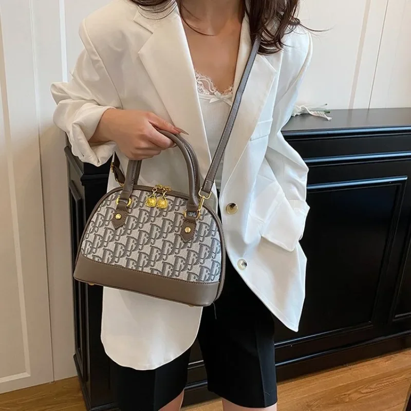 

Elegant Women's Shell Handbag 2025 New Arrival Vintage Monogram Shoulder & Crossbody Phone Purse Luxury Fashion Accessory