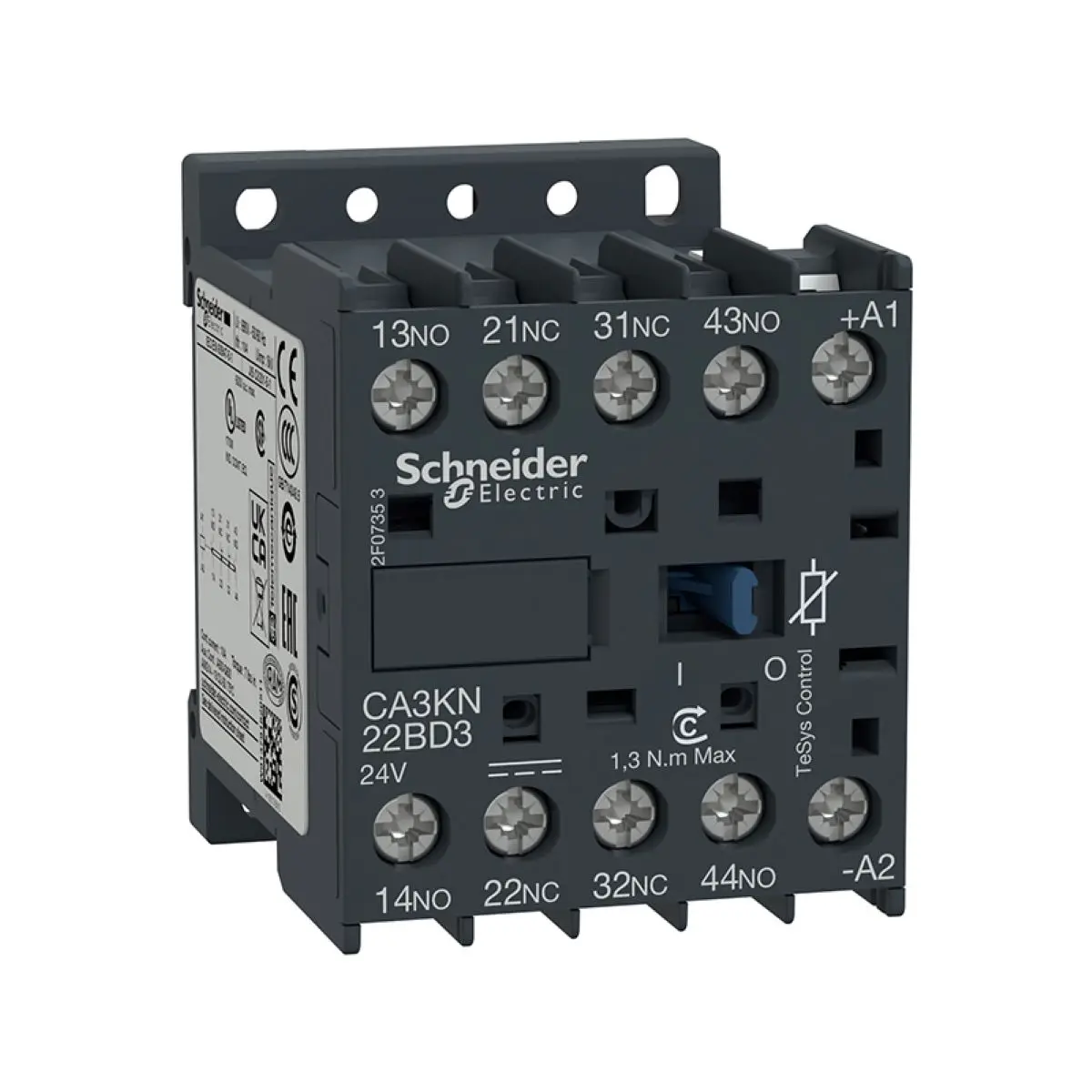 

CA3KN22BD3 Control relay, TeSys K, 2 NO + 2 NC, lt or eq to 690V, 24VDC standard coil