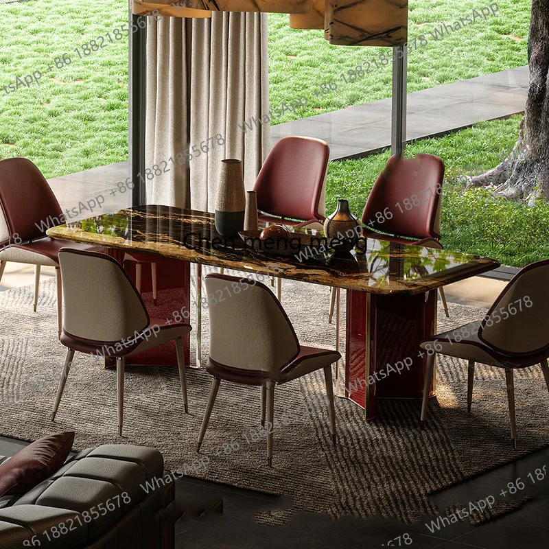 Luxury Chairs Dining Table Restaurant Modern Writing Dining Table Reception Space Saving Mesas De Jantar Living Room Furniture