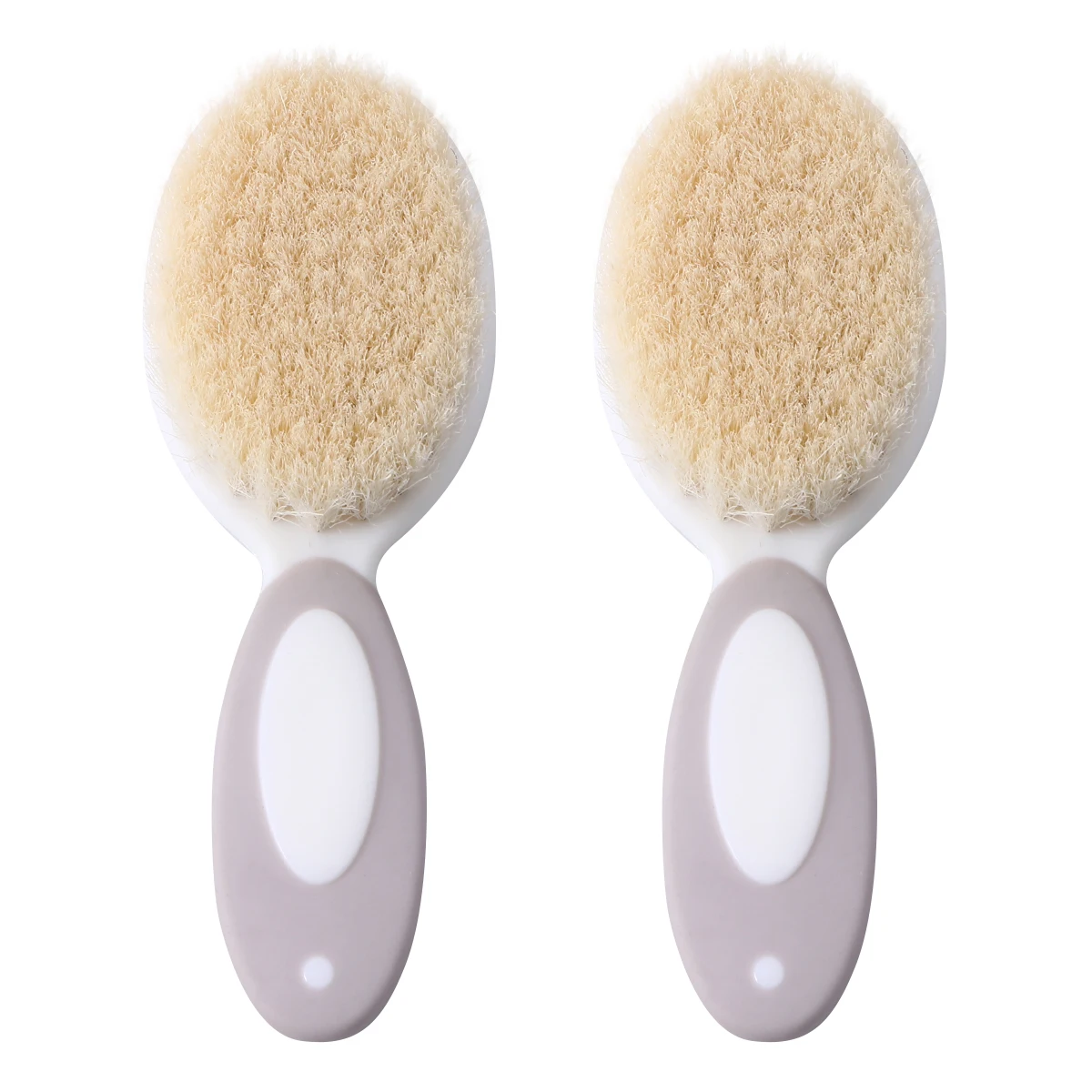 

2Pcs Premium Wool Baby Hair Brush Infant Care Scalp Massage Shampoo Brush Soft Round Head Hair Cleaning for Newborn
