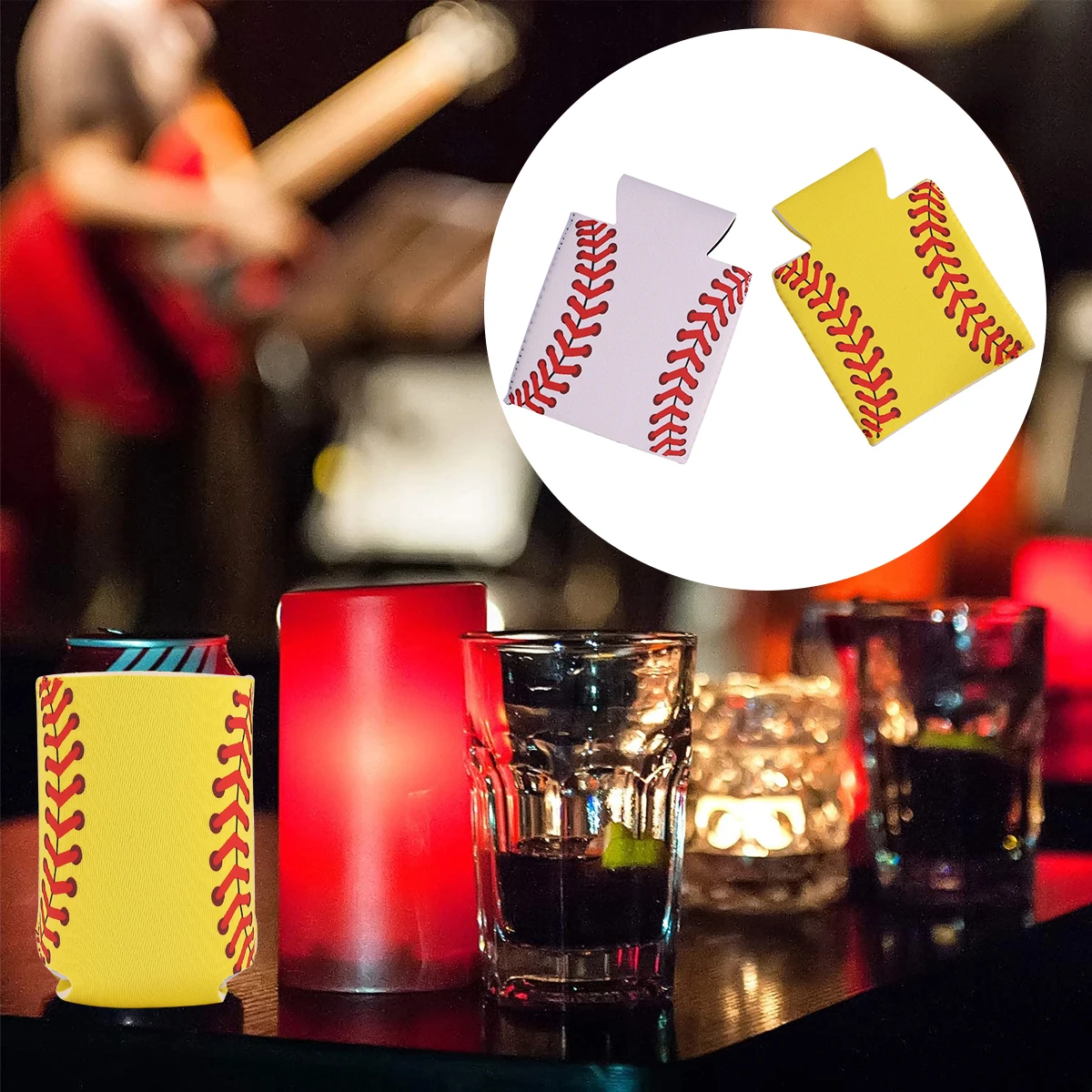 

4pcs Cup Set Drinks Sleeve Neoprene Material Hot Car Office Reusable Bottle Cover Can Ice Kitchen Bar