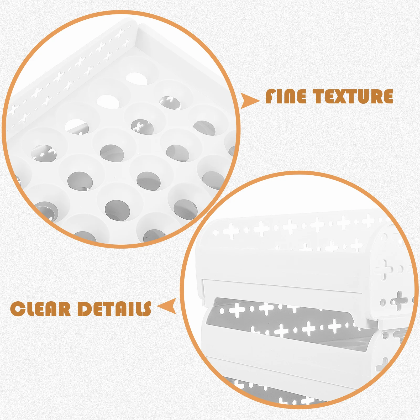 

Stackable Egg Storage Box 4 Layers 30 Compartment Per Tier Food Grade Egg Tray for Fridge Freezer Drawer Organization