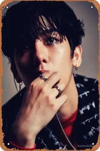 EXO Baekhyun ملصق خمر معدن القصدير تسجيل ديكور المنزل رجل الكهف جدار الفن