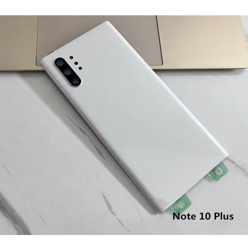 New For Samsung Galaxy NOTE10 N975 N975F Note 10 PLus  N970 N970F Rear Glass Back Battery Cover Housing  Case  Adhesive Replace