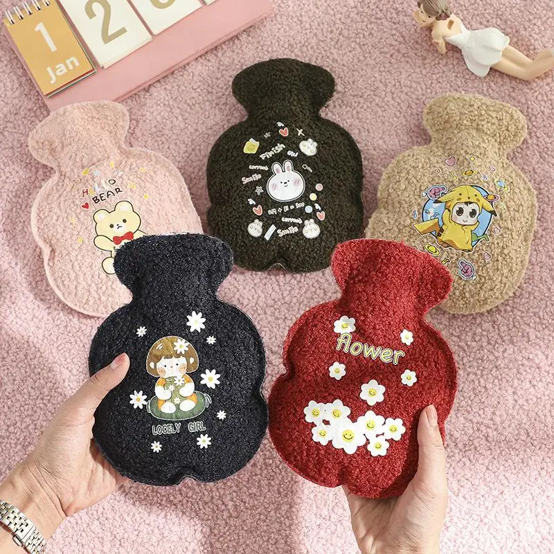 

{MX} 320ml Soft Plush Hot Water Bottle Winter Hand Warmer For Girls Mini Cute Portable Water Bottle Bed Warm Bottles