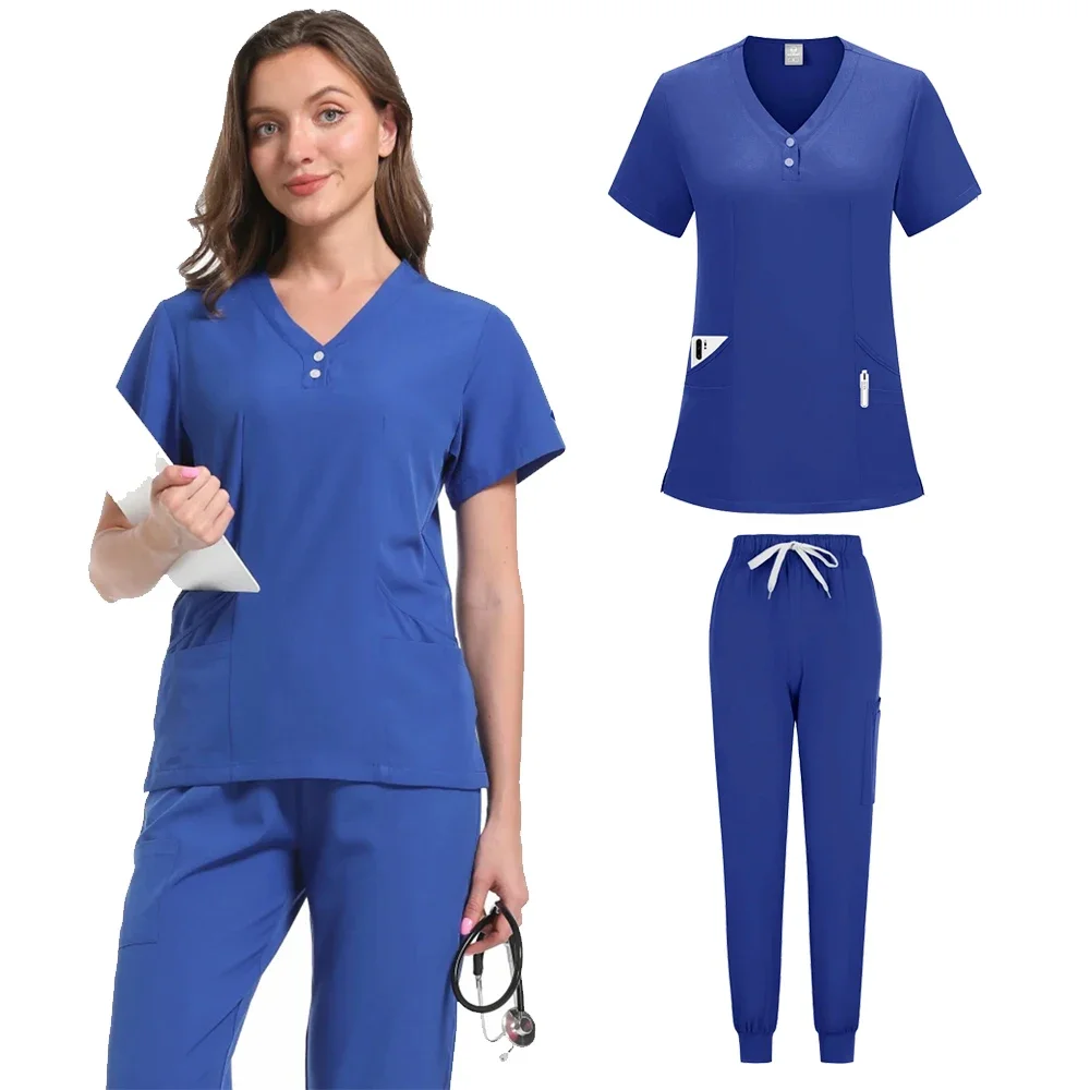 زي ممرضة طبي سبا عمال الدعك الطبية مجموعة زي المستشفى جراحة طبيب الأسنان وزرة سبا السريرية ملابس العمل الجمال