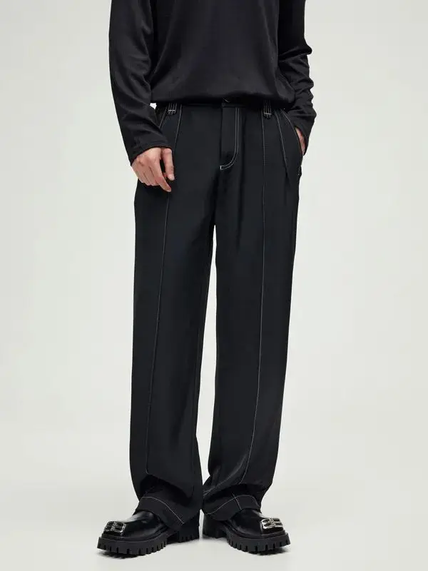 

Men's Minimalist Trousers Versatile Commuter Trousers Effortlessly Stylish Slacks Soft-Wear Casual Pants with Drape