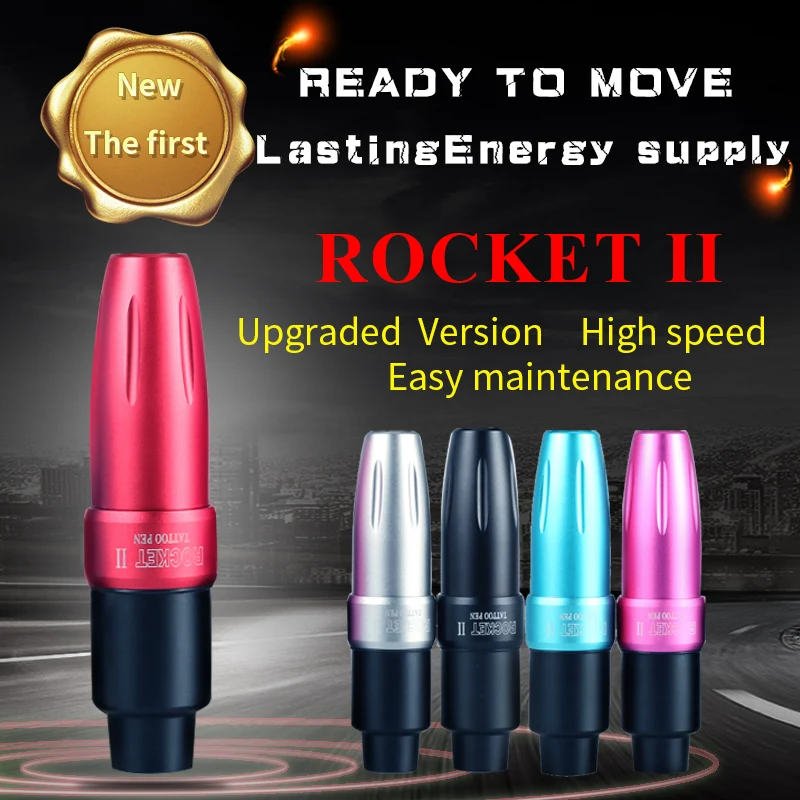 

Rocket 2 Tattoo Machine Pen Rotary Cartridge Pen Japan Motor Machine Space Aluminum LED Light Linner And Shader Machine
