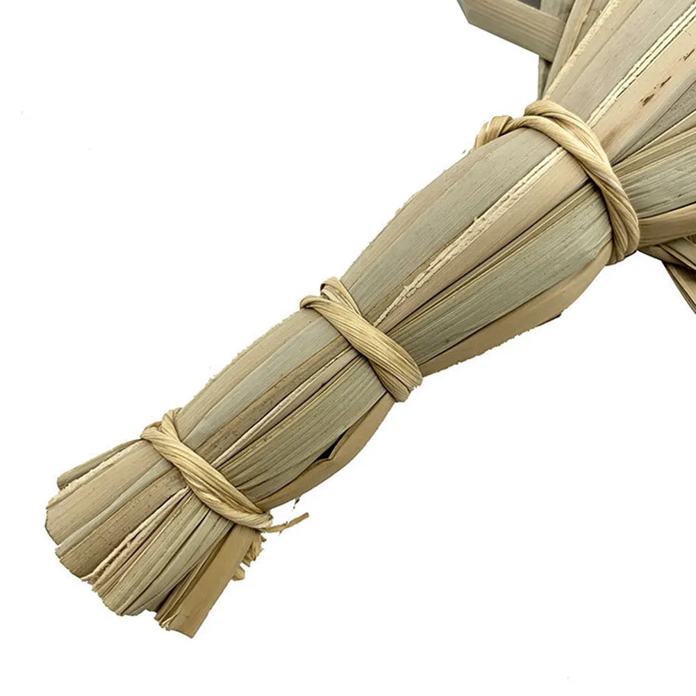 5Pcs Natural Woven Grass Fan Handmade Eco Friendly Summer Cooling Portable Elegant Traditional Chinese Folding Fan for Women