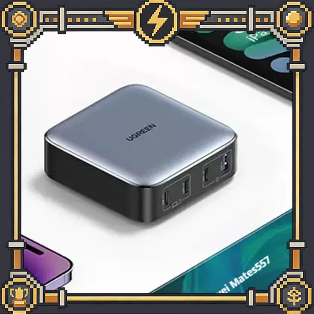 ugreen-cd327-100w-gallium-nitride-charger-head-pd-fast-charging-head-laptop-tablet-multi-port-plug-desktop-charging-station