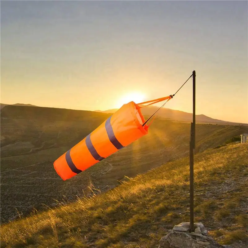 A02M-6PCS 30 Inch Windsock Wind Direction Measurement Sock Bag With Reflective Belt For Outdoors Airport Farm & Park