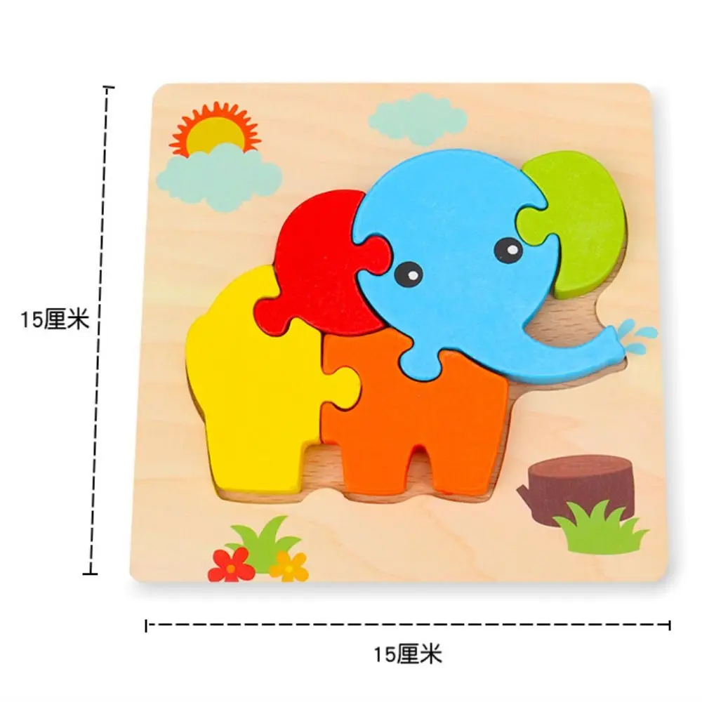 Cartoon Animals 3D Wooden Puzzles Wooden 3D Cartoon Animals Puzzles Educational High Quality Wooden Puzzle Toy Baby