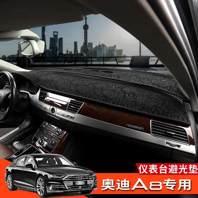 Leather Dashboard Sun Shade Mat for 2018-2024 Audi A8/A8L | Anti-Glare & Heat Shield | UV Protection Interior Accessory