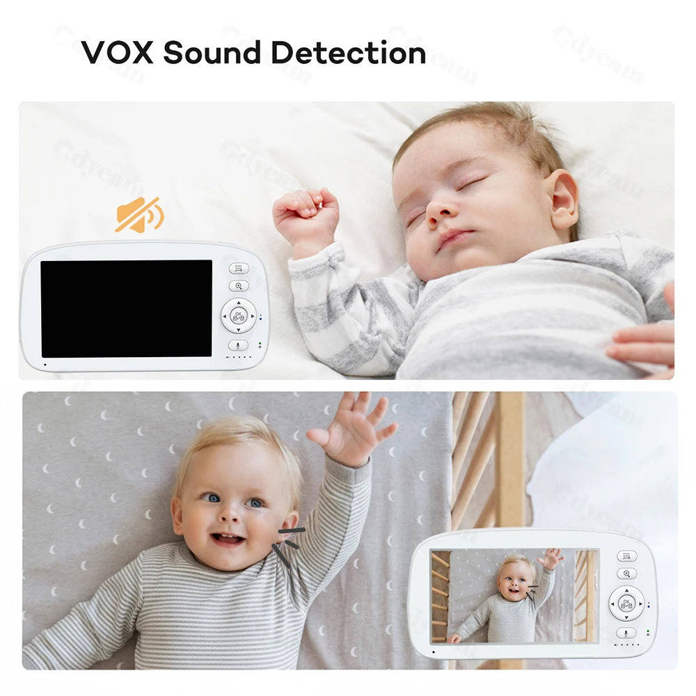 VBABM Baby Monitor Camera Night Vision,5'' Display High-capacity battery,Pan-Tilt-Zoom Video Baby Monitor,2-Way Talk Lullabies view 5