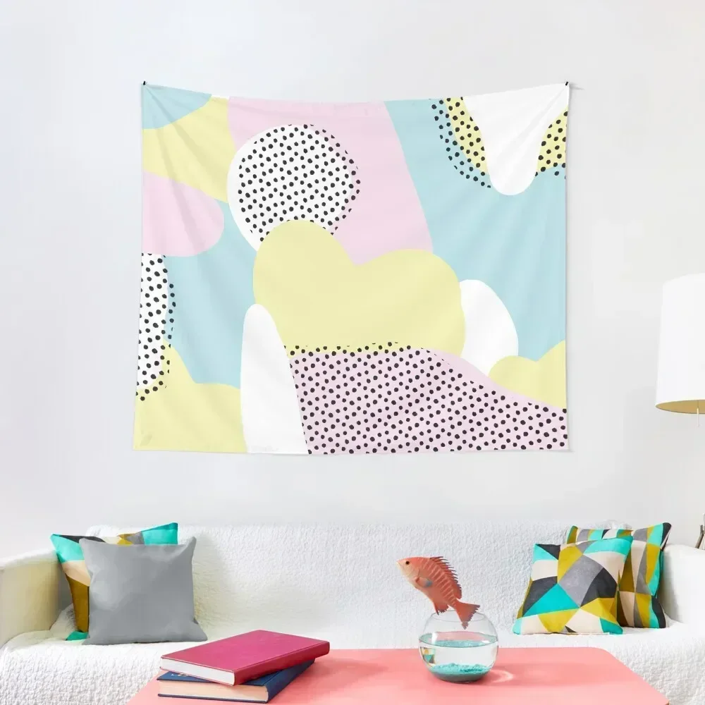 

Candy Pink Blue Blobs & Dots Pattern Tapestry Bedroom Organization And Decoration Wall Decor Outdoor Decor Tapestry