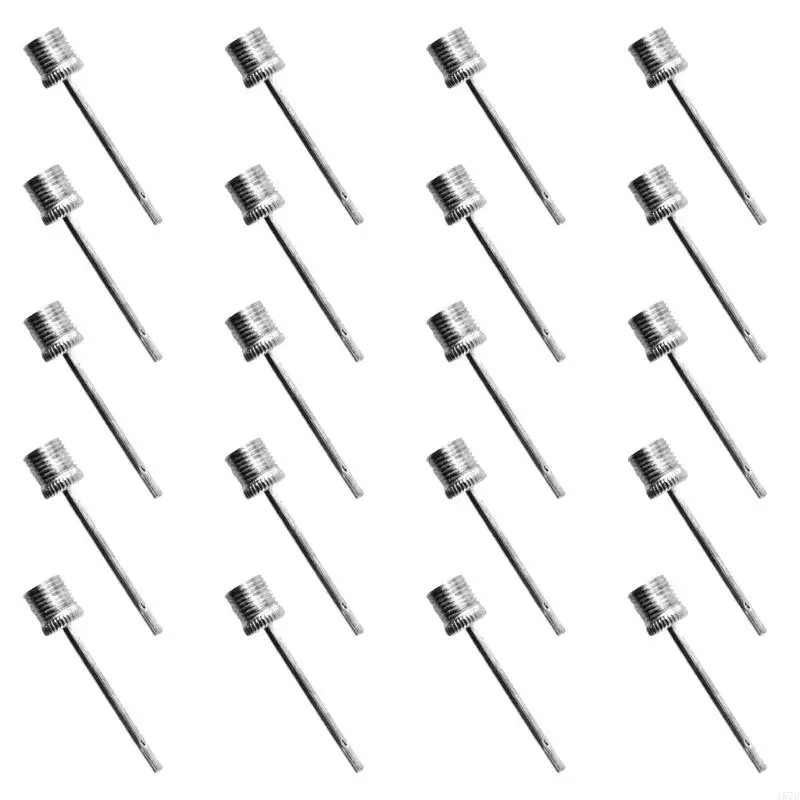 20Pcs Sport Ball Needle Replacement Stainless Steel Inflatable Needle with Hole Ball Air Inflating Pin 157D