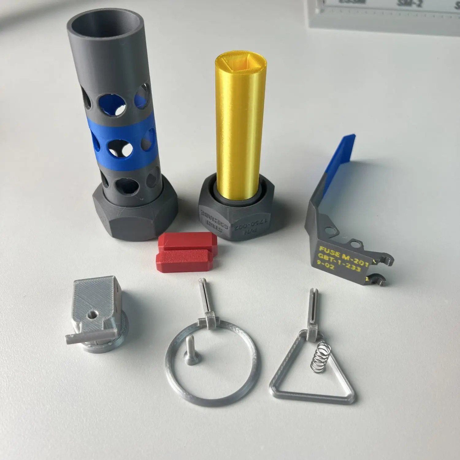 3D Printing Model M84 Stun Grenade, Assembly Simulation Military Toy Accessory, Carry-on Pendant Toy