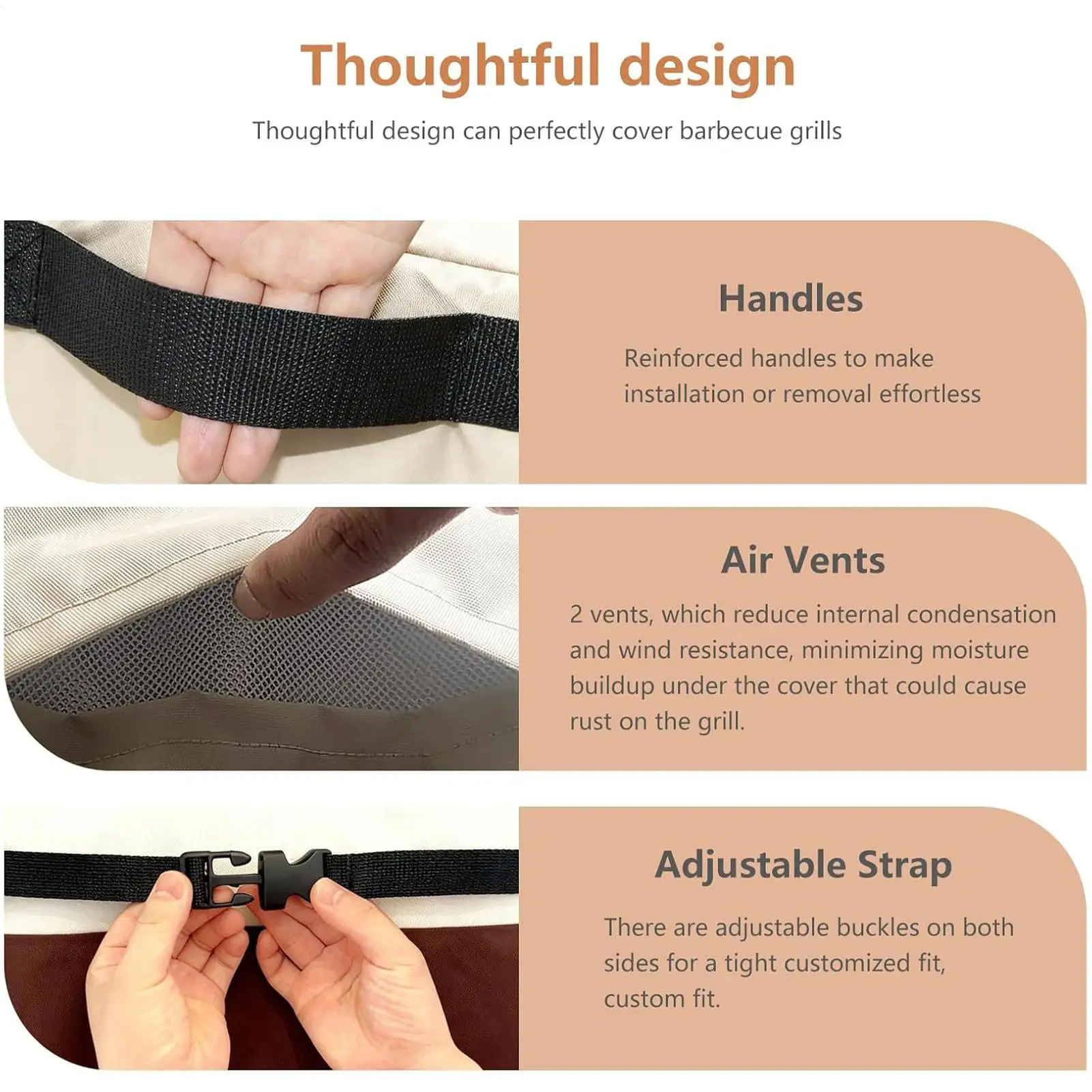 

Barbecue Grill Cover 60-Inch Waterproof Heavy Duty Garden Supplies Gas Grill Cover For Outdoor Propane Charcoal Table Cart Pit