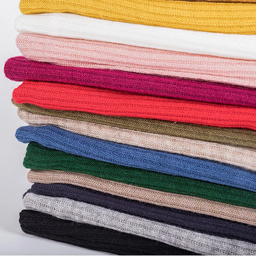 

One Size Winter Scarf Black Warm Chunky Soft Comfortable Pure Color Design Cold Protection Fashionable Accessory