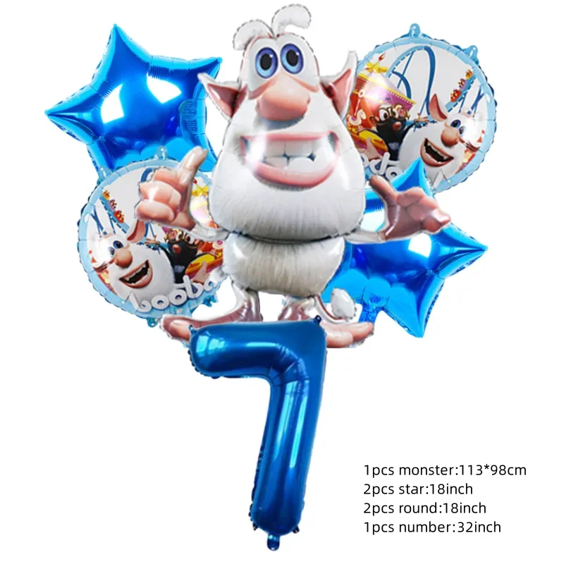 Kreskówkowe balony z folii aluminiowej z dużymi oczami Dekoracja urodzinowa dla dzieci Prezenty dla dzieci Bubaed Number Globos5 Th 6th Birthday