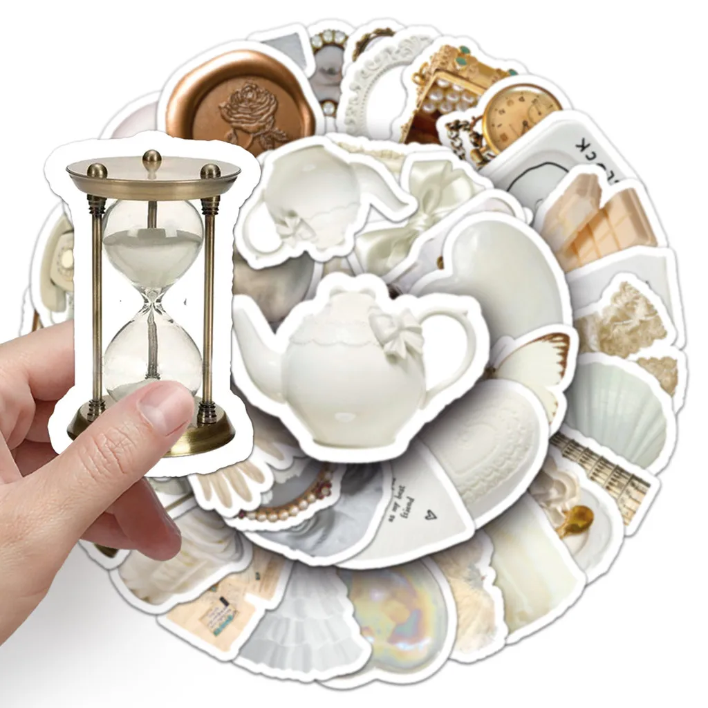 50PCS Weiß INS Stil Journal Aufkleber Nordic Cup Aufkleber Wasserdichte Dekor für Telefon Fällen Laptops BulingBulingStickers Shop