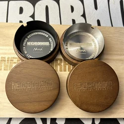 NBHD ashtray Japanese-style solid wood with lid Home hotel Living room anti-fly ash Office ashtray Wooden creativity