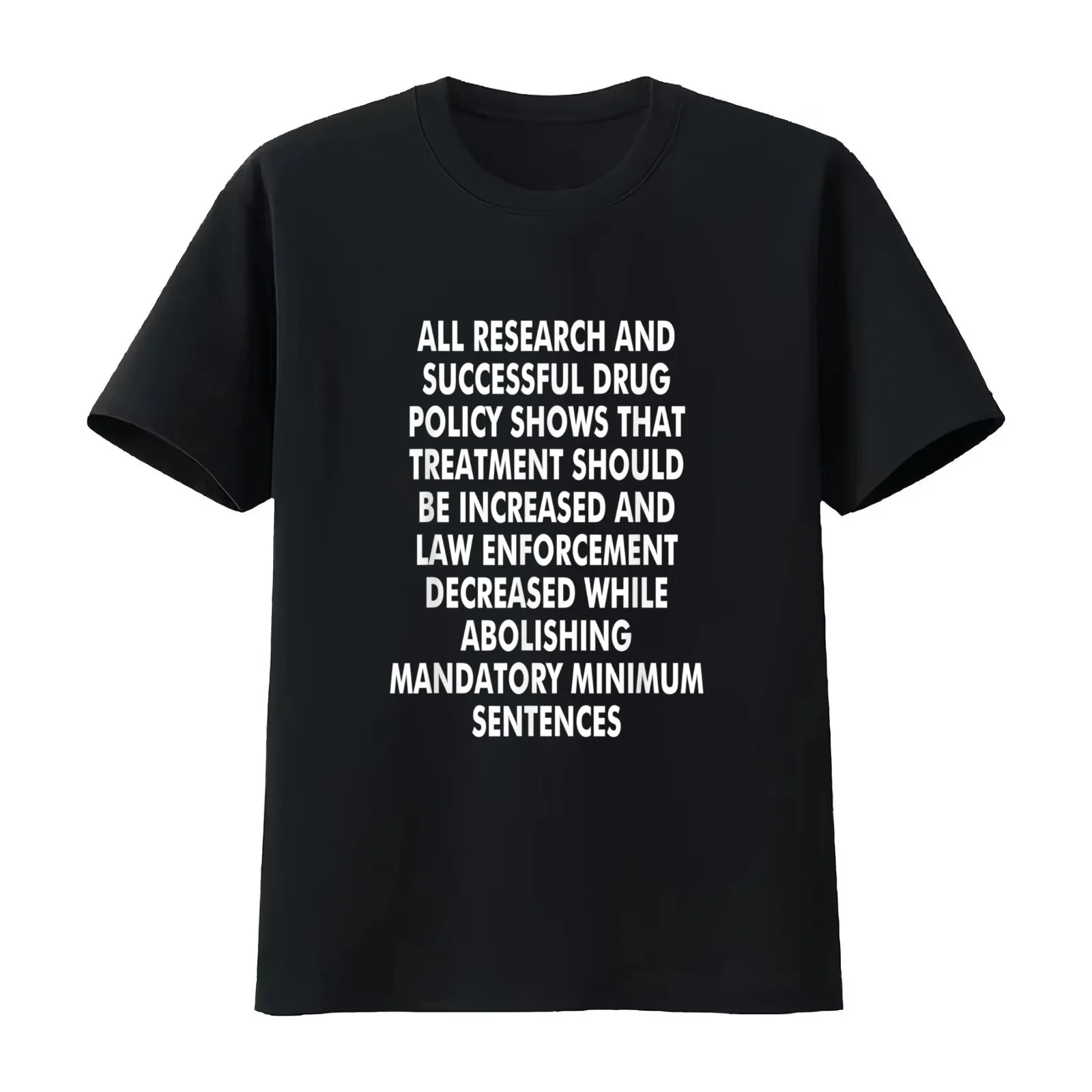 all research and successful drug policy t shirt T-Shirt Summer Casual Cotton Tee Unisex Men Women
