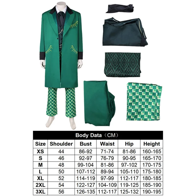 CyMovie Wicked The Wonderful Wizard of Oz Cosplay Green Uniform Complete Set Men Christmas Halloween New Year Role Play Costume