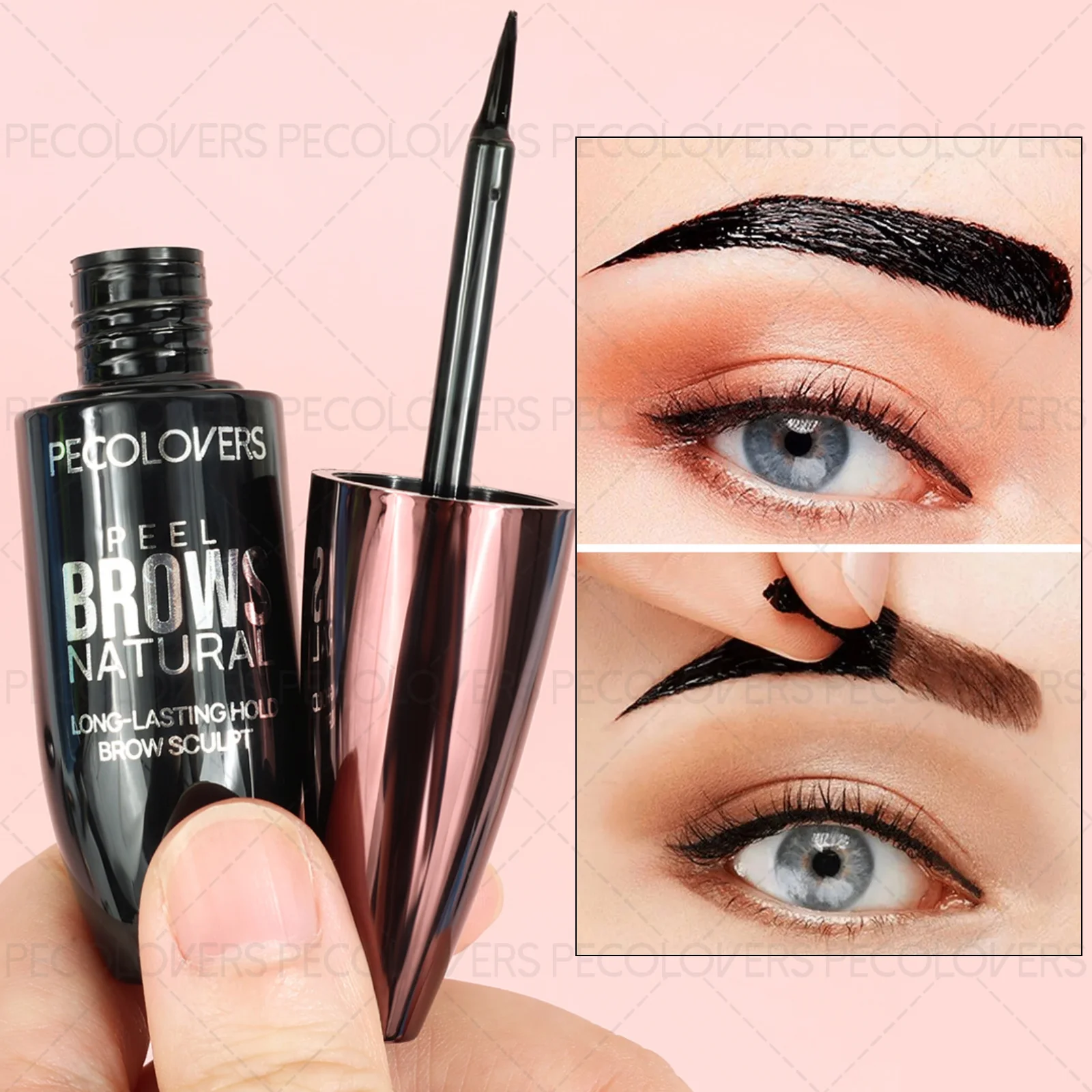 1PC 長持ち防水アイブロウジェル、ピーリングフォーミュラ、眉毛充填、ナチュラル 3D 効果、クイックフィルム形成、ワイルドアイブロウ