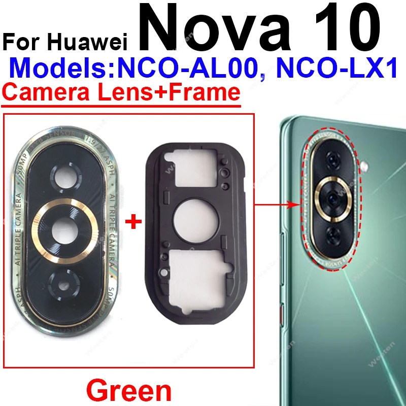 For Huawei Nova 10 10 Pro 10 SE Back Rear Camera Lens Glass Frame Cover Adhensive Sticker Replacement Parts