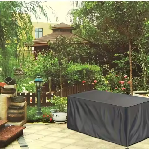 Box Cover Outdoor Courtyard Dustproof and Sun Protection Deck Box Protection Cover Storage Cover Black Silver