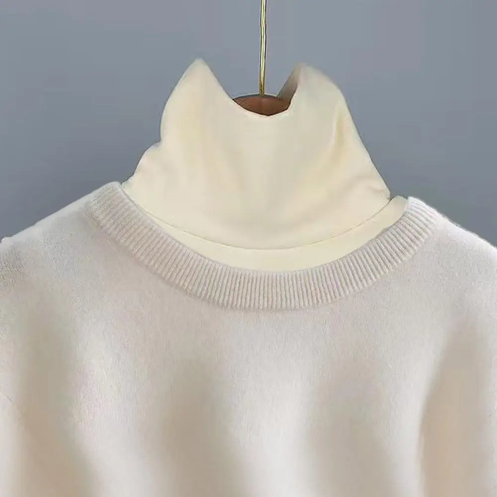 1 PC ปลอมฤดูหนาวกํามะหยี่สูงคอปลอมสําหรับผู้หญิงแฟชั่นที่ถอดออกได้ความยืดหยุ่นสูงคอป้องกัน