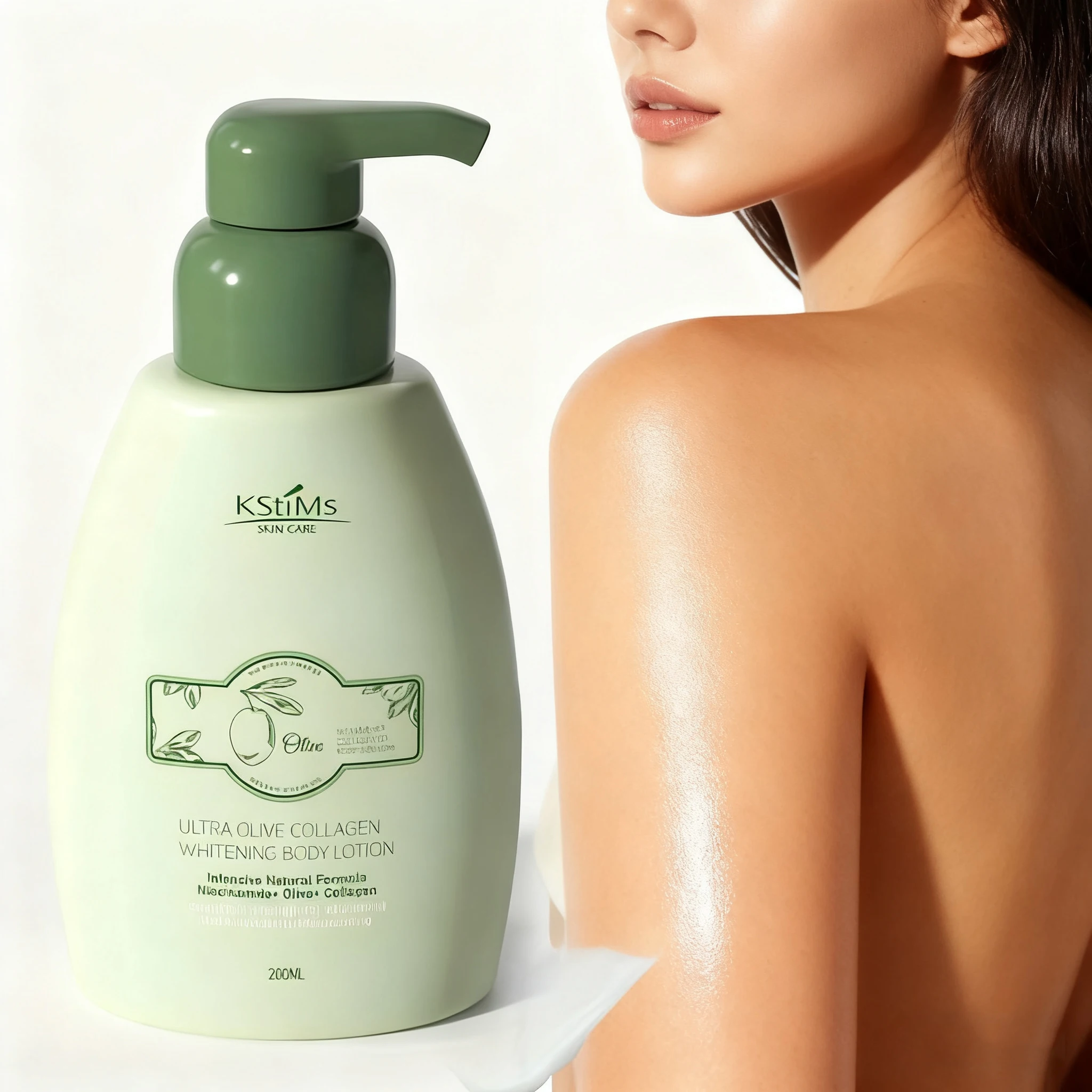 

Brightening Olive Body Lotion for Dry Skin Moisturizer Cream with Vitamin E Pure Olive Oil for Body Care Hydrating Nourishing