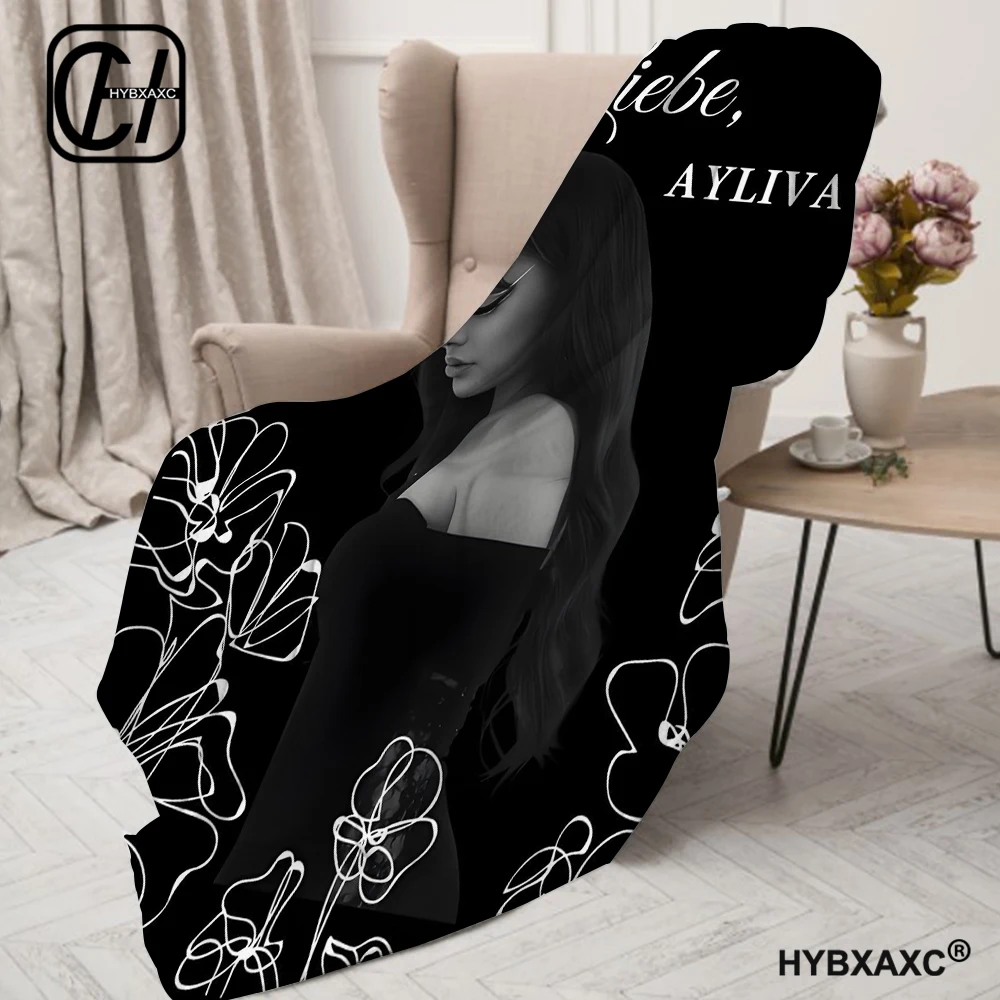 Ayliva In Liebe Flower Blankets Fleece Winter Breathable Soft Throw Blankets for Sofa Office Quilt