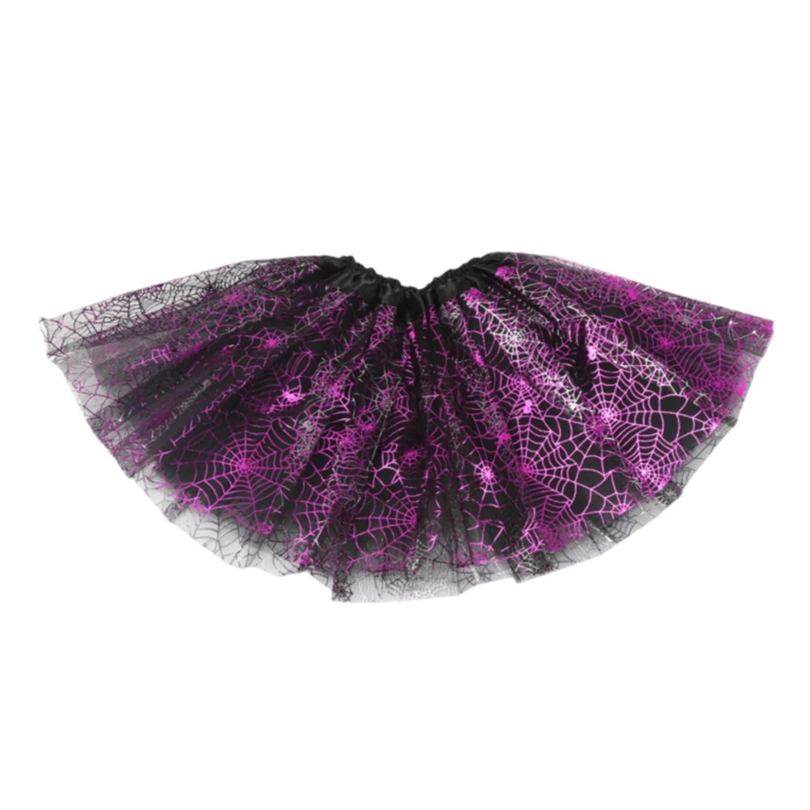 Halloween Style Jazz Dance Skirt 1Pc Halloween Adult Children Tutu Skirt Princess Sequin Mesh Skirt Spider Skull Pumpkin Skirt