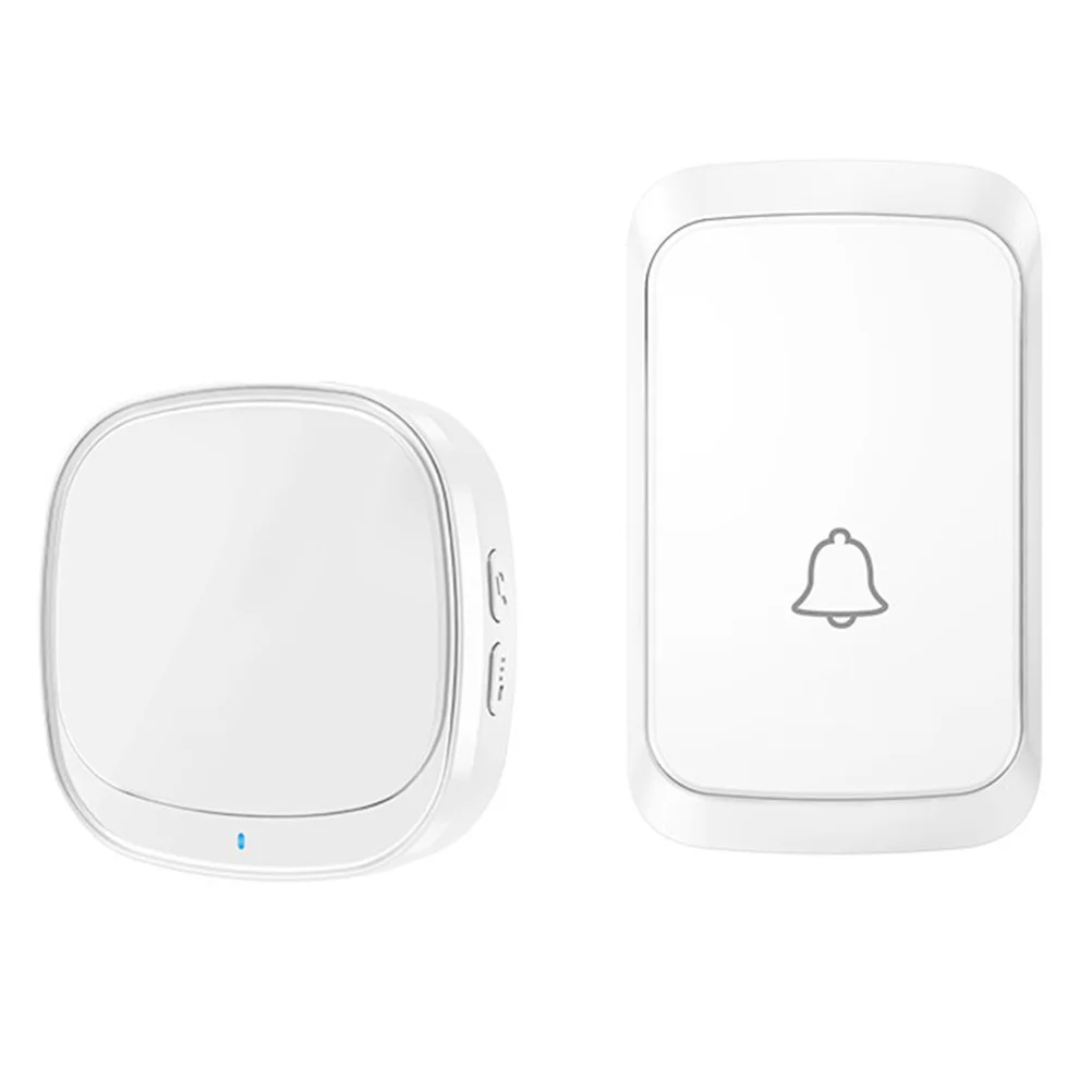 1 مجموعة 1 مجموعة جرس الباب الذكي اللاسلكي Usb استقبال داخلي 60 نغمة 5 مستوى الصوت 150 متر المدى التوصيل اللعب جرس باب المنزل الرنين #1