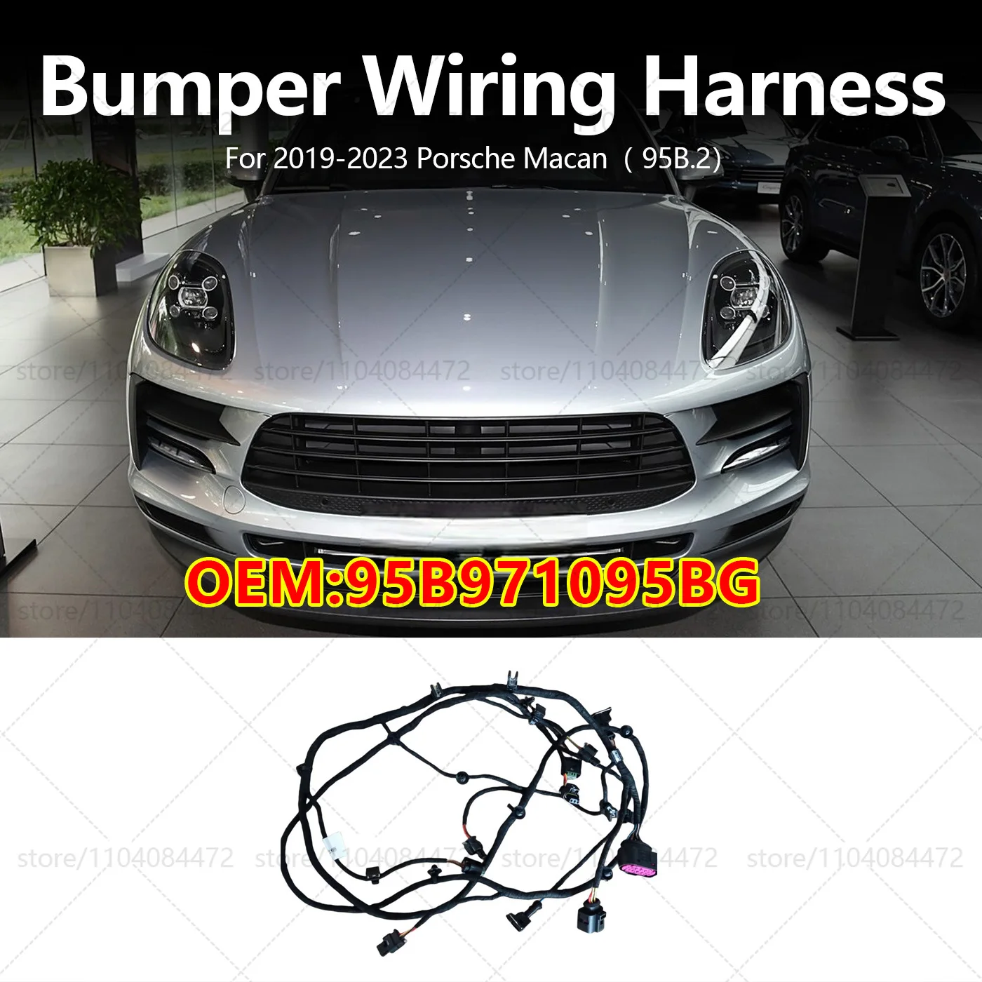 For Porsche 2019-2023 Macan 95B-2 Front Bumper Wiring Harness OEM 95B971095BG