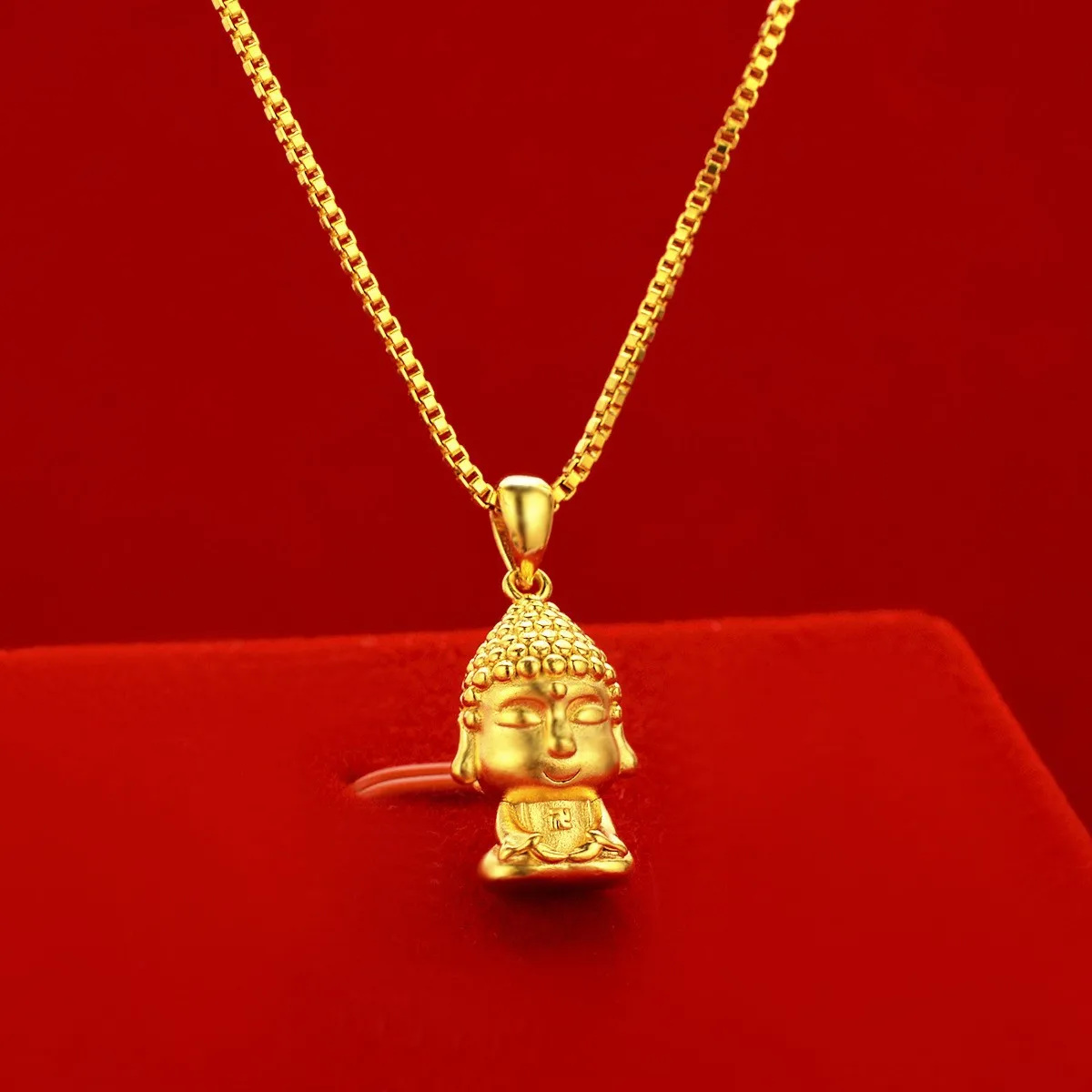 

High-Quality 24K Gold Plated Buddha Pendant - Non-Tarnish Necklace for Men and Women, Fashionable Jewelry Gift