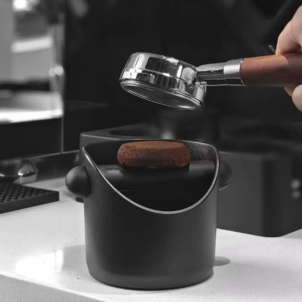 Shock-Absorbent Coffee Knock Box Anti-slip Espresso Dump Bin For Coffee Grounds With Removable Knock Bar Coffee Grind Waste Bin