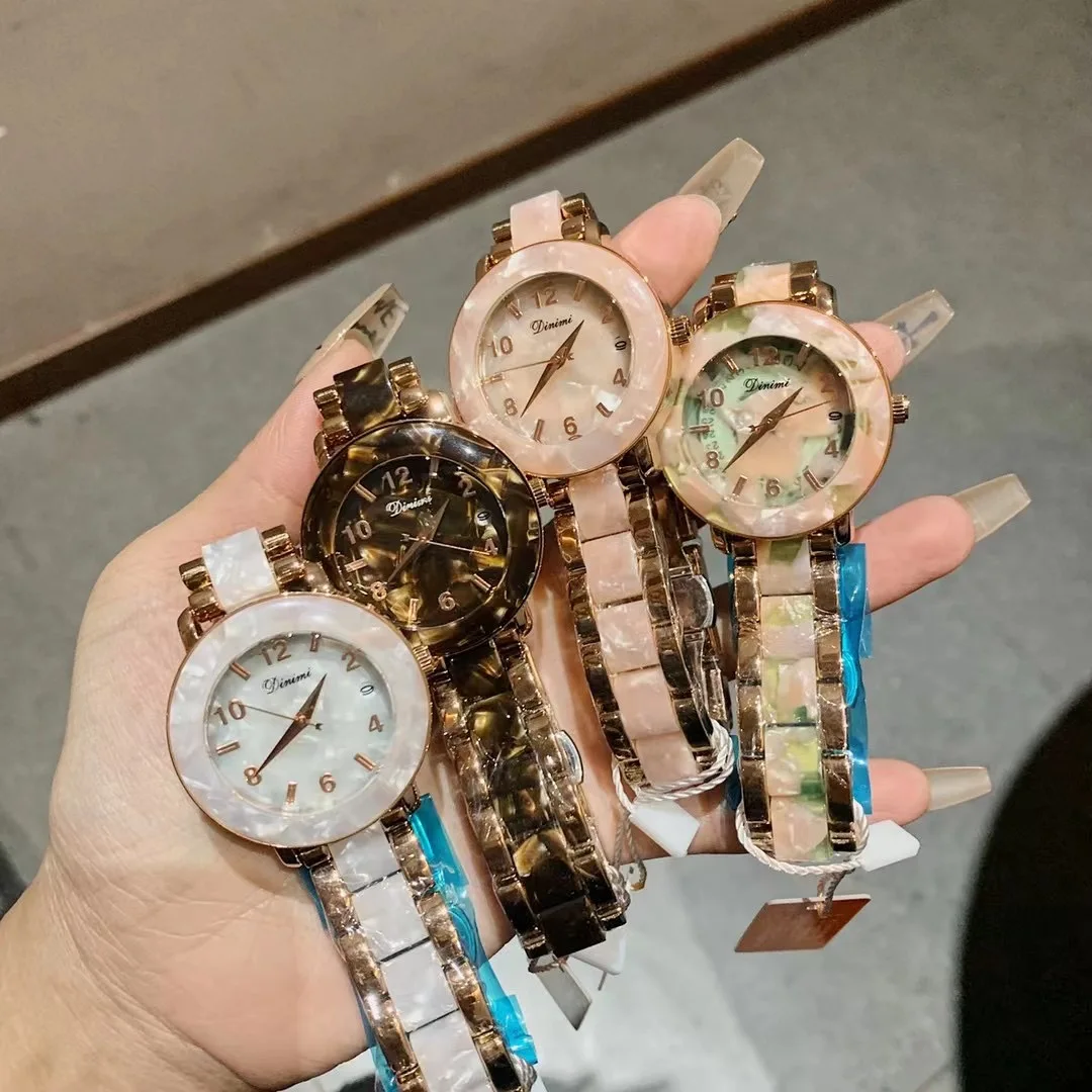 Leopard Resin Bracelet Neutral Women Casual Watches Fashion Calendar Quartz Wrist watch Analog Water Resistance Clock Relogios