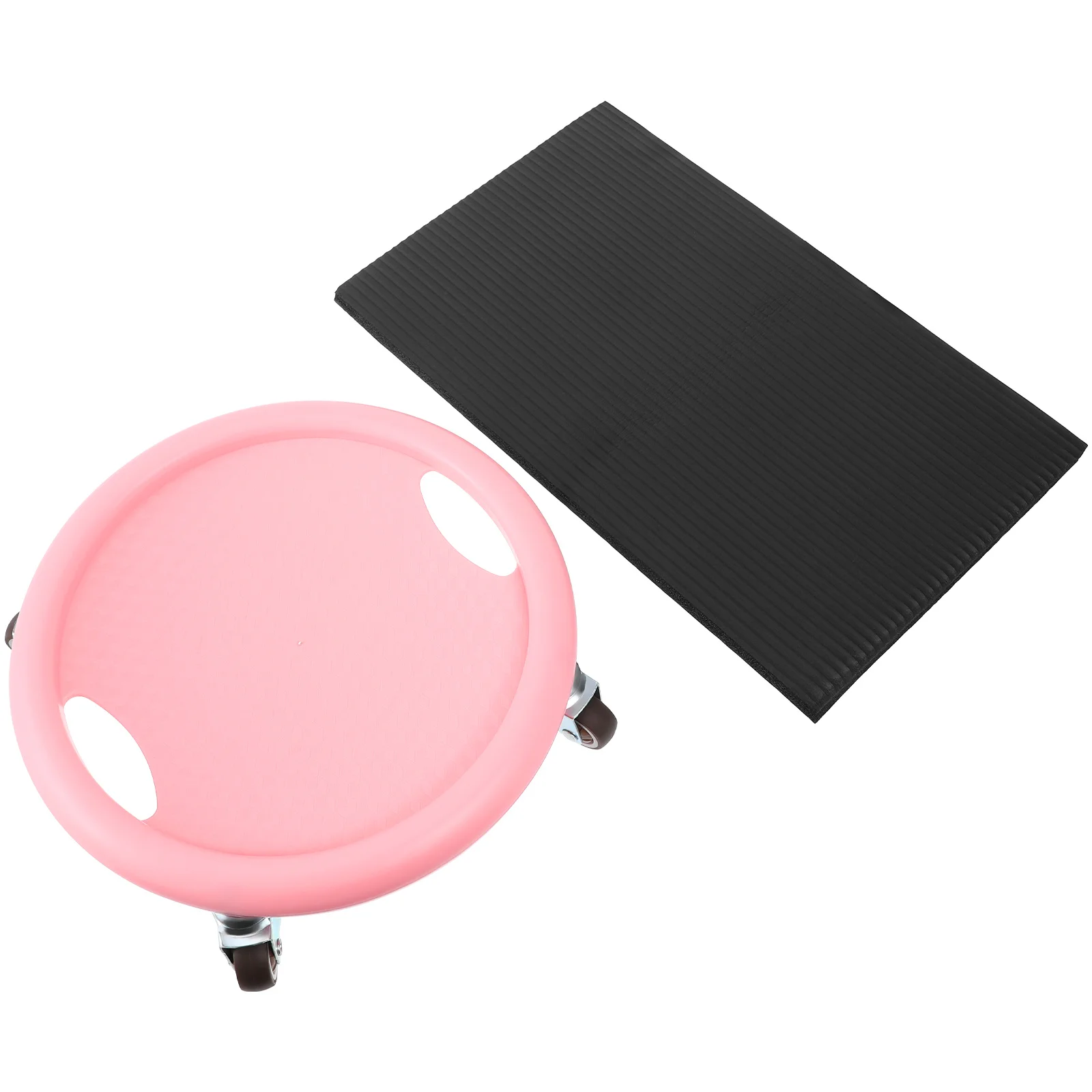 

Four-Wheeled Ab Roller Abdominal Exercise Equipment Multi-Directional Sliding Quiet Non-Slip Comfort Mat Included Home Gym