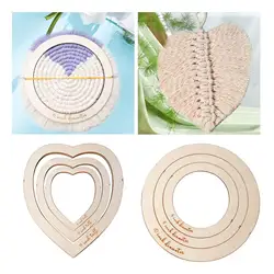 Moldes de corte de macramé, herramientas de medición de madera para hacer manualidades DIY, juego de moldes, plantilla de tarjeta de regalo de boda, 3 piezas