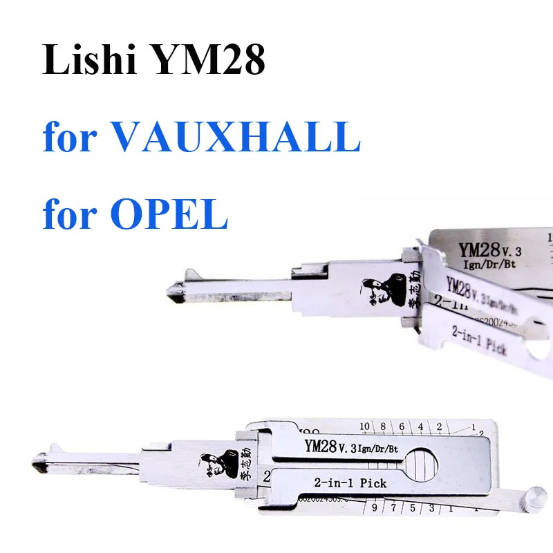 

YM28 Lishi 2-в-1 для Buick Opel, декодер ключа, автомобильные замки, декодер, инструменты для отмычки, отмычка для VAUXHALL и OPEL 2in1, автоматический