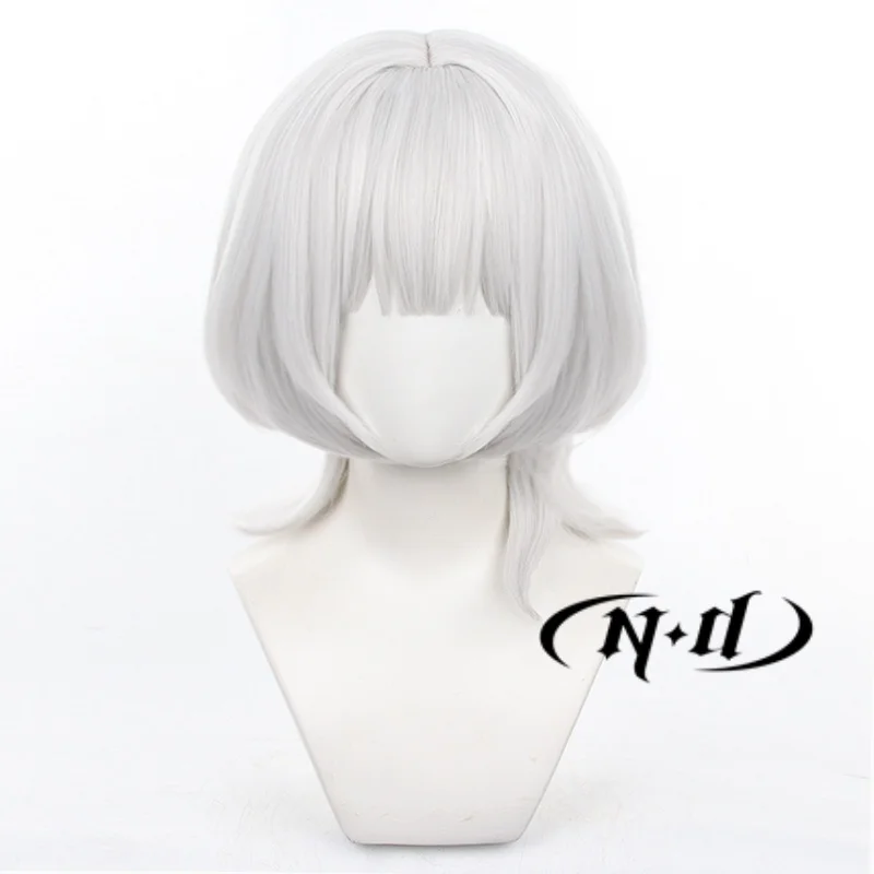 شعر مستعار تأثيري الثاني ، حلم بانج أنيمي! شعر اصطناعي قصير مع الانفجارات ، إنه ميجو ، رانا كانامي ، فضي ، أبيض ، قصير ، لطيف ، محاكاة فروة الرأس