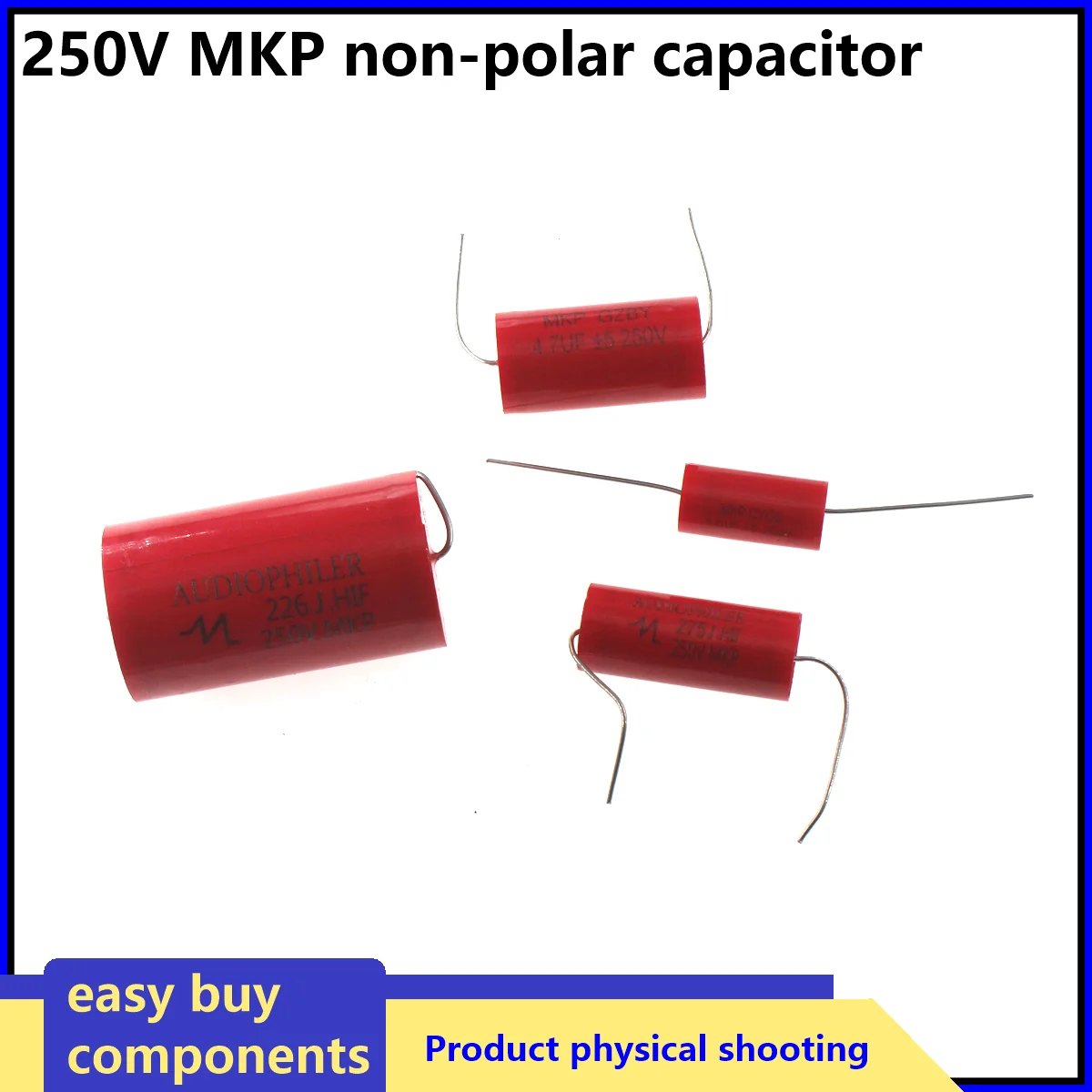 5/2PCSMKP 정품 축방향 오디오 무전극 커패시터 250V 1UF 1.5 1.8 2.2 2.7 3.3 4 4.7 5.6 6.8UF 8.2 10 12 15 18 20 22 33 47UF