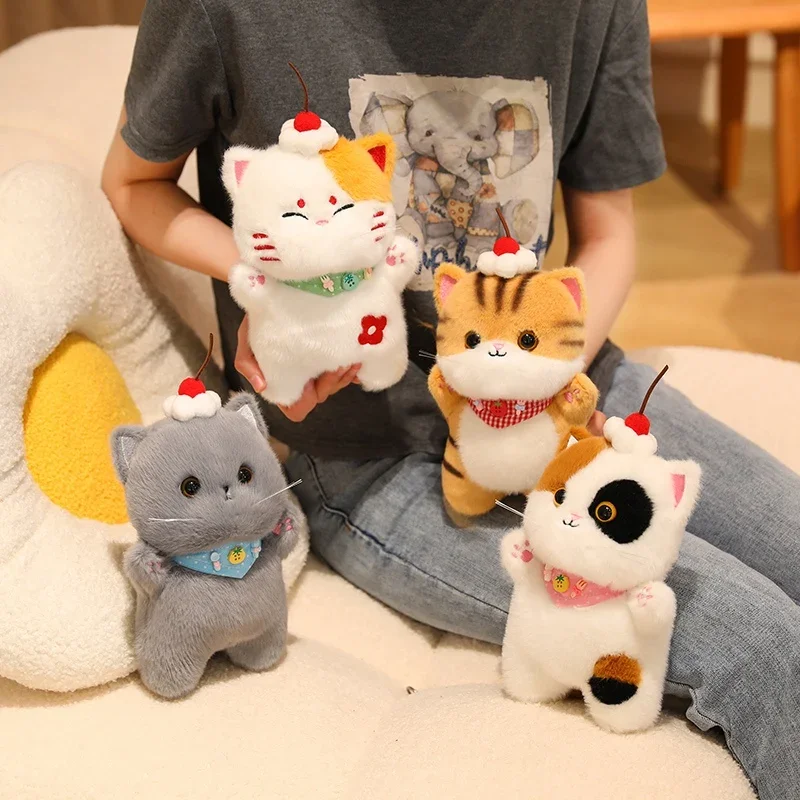 القط ألعاب من نسيج مخملي رفيق دمية 20 سنتيمتر متعدد نمط هريرة مباراة DIY الملابس محشوة الحيوانات الأليفة القط دمية طفل عيد الميلاد هدية عيد الميلاد #5